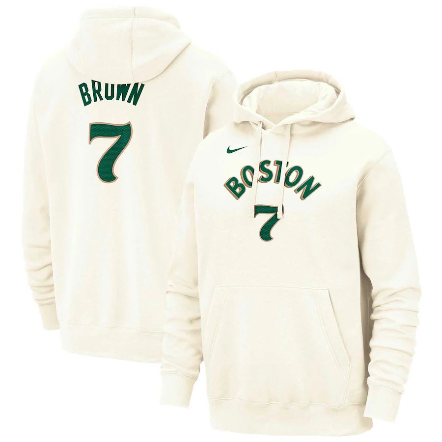Men Boston Celtics #7 Brown Cream Nike Season city version Sweatshirts 23-24 NBA Jersey